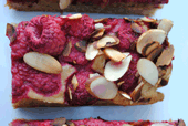 raspberry almond blondie